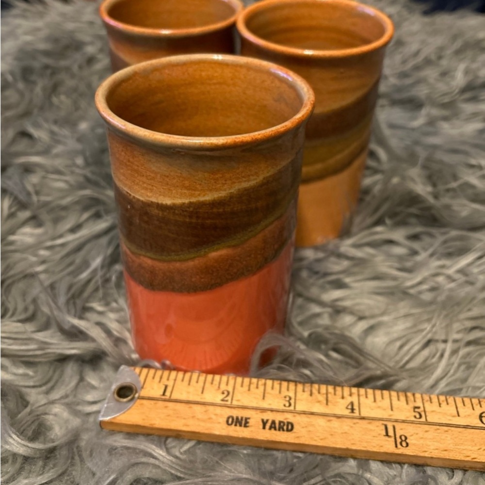 VTG ZYRA Zyraware Zyra Clay Studio Art Ceramic Pottery Tumblers Bundle Of 3 - Picture 12 of 15